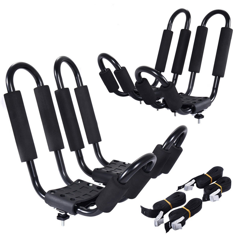 Load image into Gallery viewer, Goplus Kayak Carrier Universal 2 Pair J- Shape Rack Canoe Boat Surf Ski Roof Top Mounted - GoplusUS
