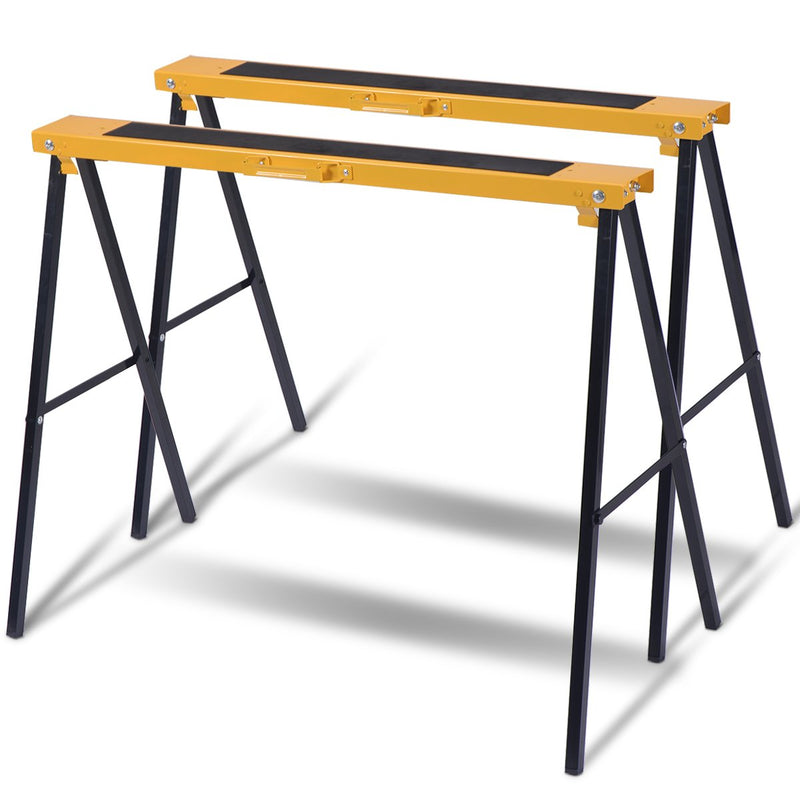 Load image into Gallery viewer, 2-Pack Sawhorse Pair Heavy Duty Folding Legs Portable Saw Horses Twin Pack - GoplusUS
