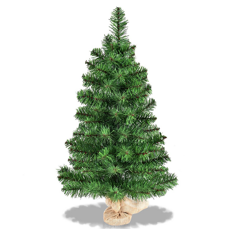 Load image into Gallery viewer, Goplus Christmas Tree Tabletop Artificial PVC Green Spruce Tree in Burlap Base - GoplusUS

