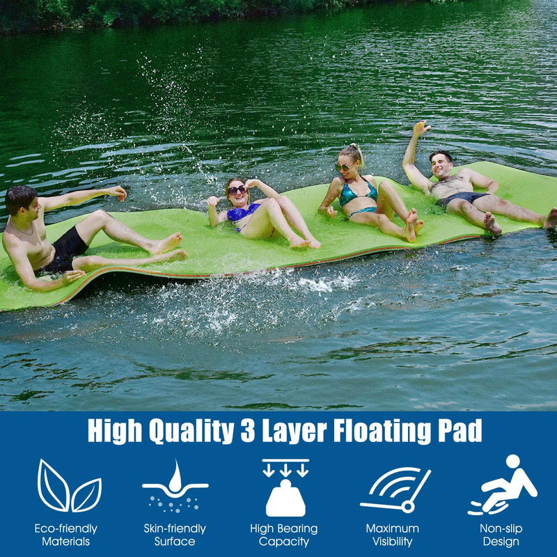Load image into Gallery viewer, 12&#39; x 6&#39; Floating Water Pad, 3-Layer Tear-Resistant XPE Foam Mat - GoplusUS
