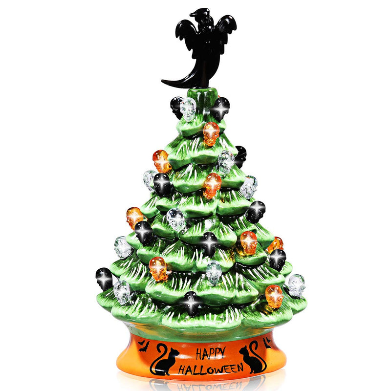Load image into Gallery viewer, 11.5&quot; Battery Powered Hand-Painted Ceramic Tabletop Christmas Tree - GoplusUS
