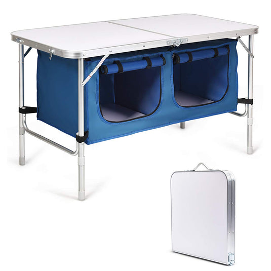 Folding Camping Table with Storage - GoplusUS