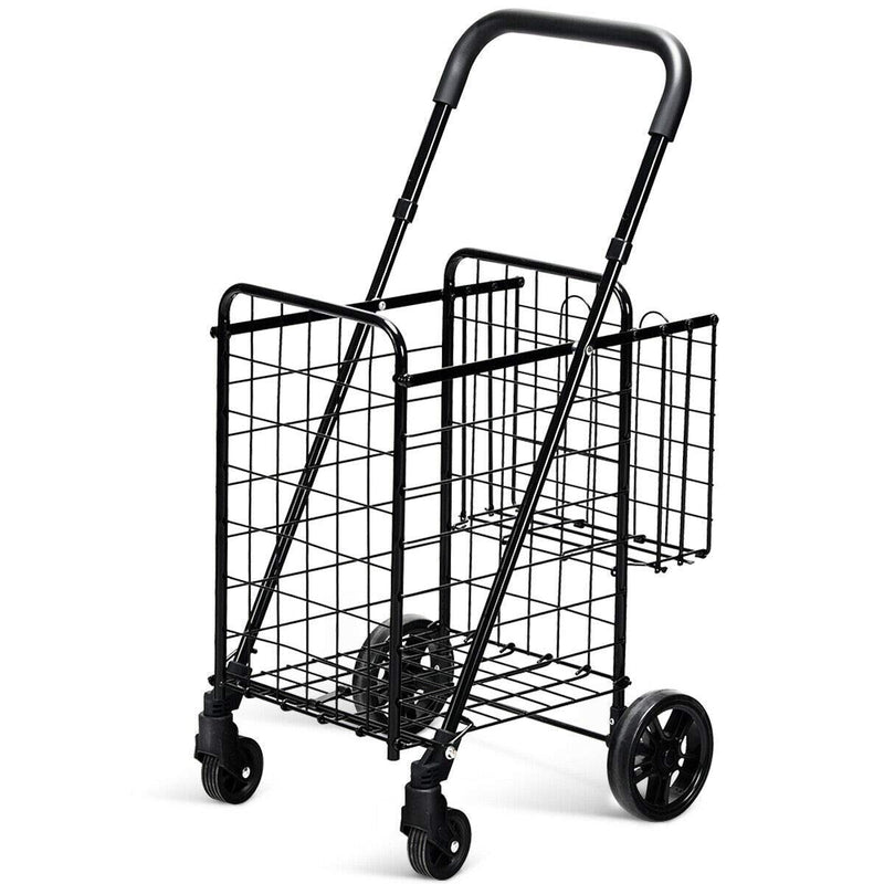 Load image into Gallery viewer, Folding Shopping Utility Cart, Double Basket and 360 Swivel Wheels - GoplusUS

