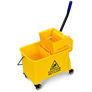 Commercial Mop Bucket with Wringer, Household Portable Mop Bucket - GoplusUS