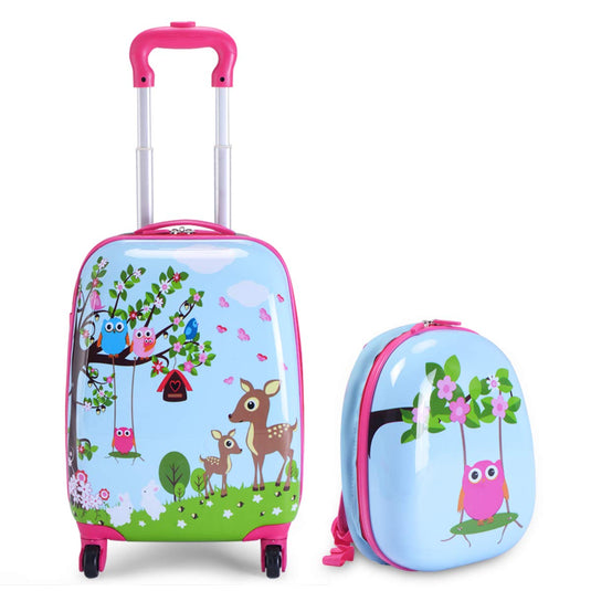 2PC Kids Luggage, 12" & 16" Kids Carry On Luggage Set - GoplusUS
