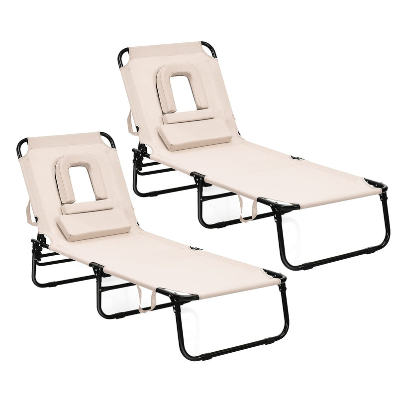 Load image into Gallery viewer, Folding Lounge Chair for Beach Poolside Balcony Patio - GoplusUS
