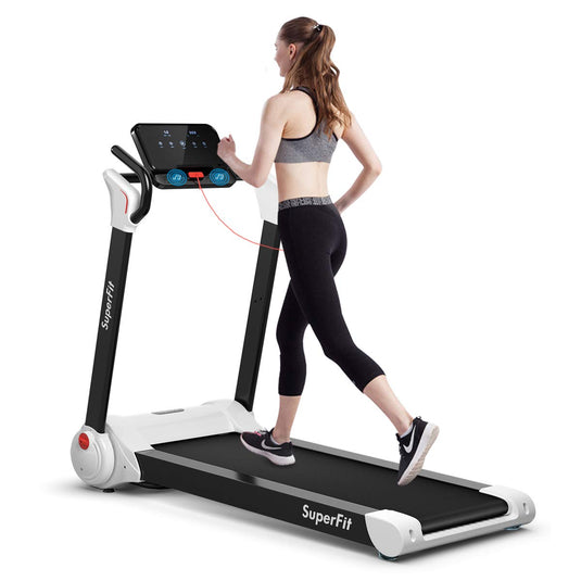 2.25HP Electric Folding Treadmill, Installation-Free Design with 8-Stage Damping System - GoplusUS