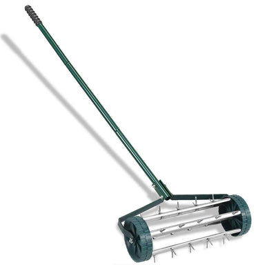 18-inch Rolling Lawn Aerator Garden Yard Rotary Push Tine Spike Soil Aeration Heavy Duty - GoplusUS