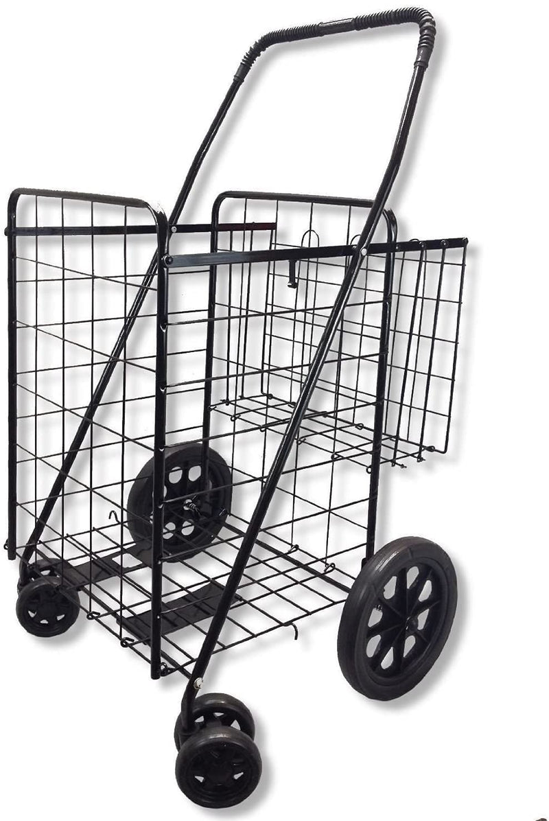 Load image into Gallery viewer, Jumbo Folding Shopping Cart for Grocery Laundry Book Luggage Travel - GoplusUS

