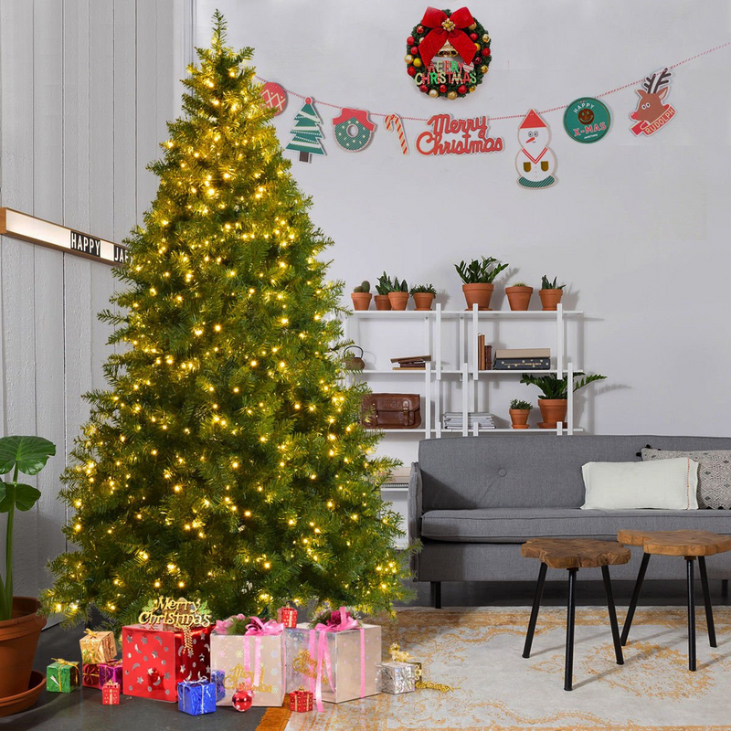 Load image into Gallery viewer, Goplus Pre-lit Christmas Tree, 8FT Premium Hinged Spruce Tree - GoplusUS
