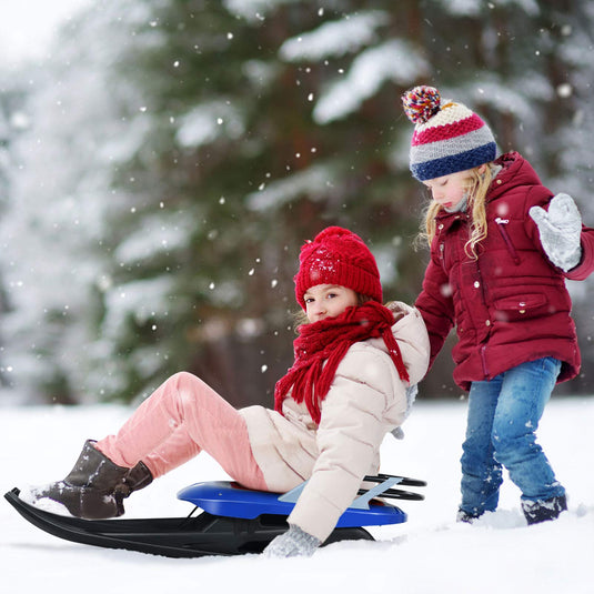 Folding Snow Sled for Kids with Seat, Backrest and Handle - GoplusUS
