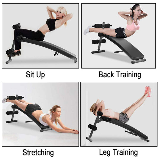 Adjustable Bench Sit up Bench Slant Board Decline Ab Bench Crunch Board - GoplusUS
