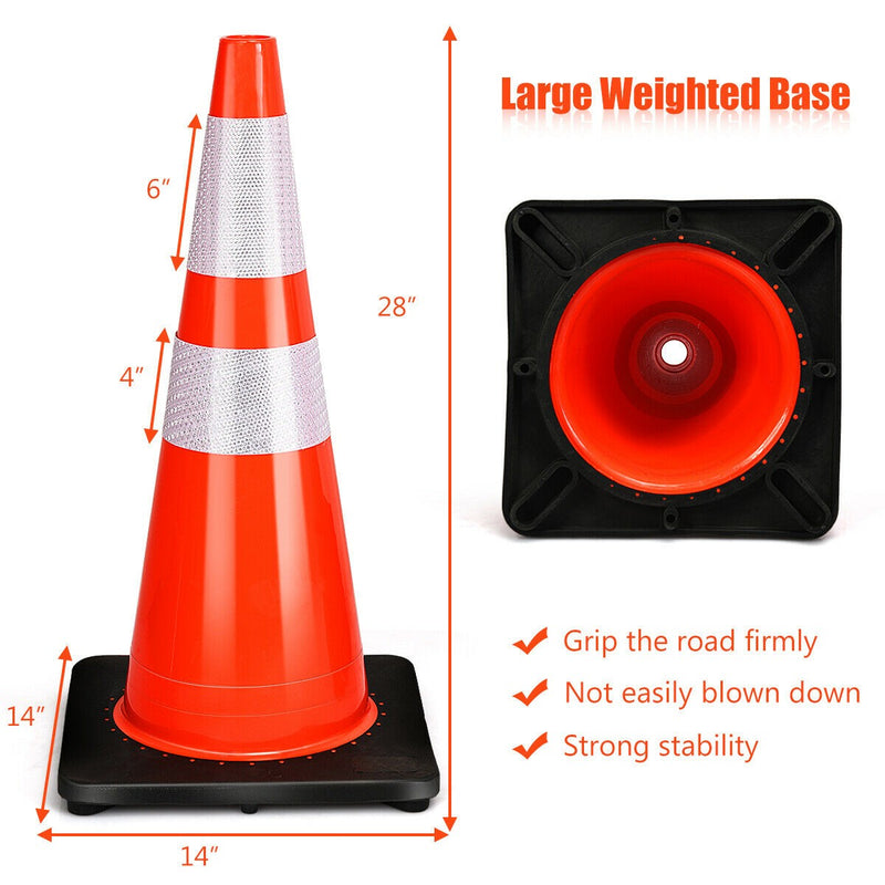 Load image into Gallery viewer, 6PCS Traffic Cones, 28&quot; PVC Safety Road Parking Cones Driving Construction Cones - GoplusUS
