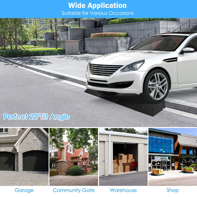 Load image into Gallery viewer, 2PCS Rubber Car Curb Ramps, 6&quot; Rise Portable Lightweight Threshold Ramp Set - GoplusUS
