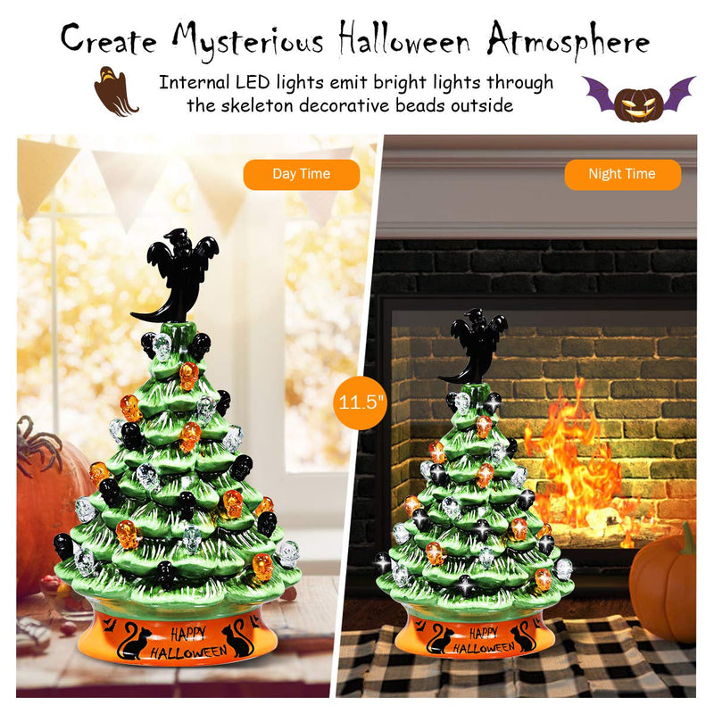 Load image into Gallery viewer, 11.5&quot; Battery Powered Hand-Painted Ceramic Tabletop Christmas Tree - GoplusUS

