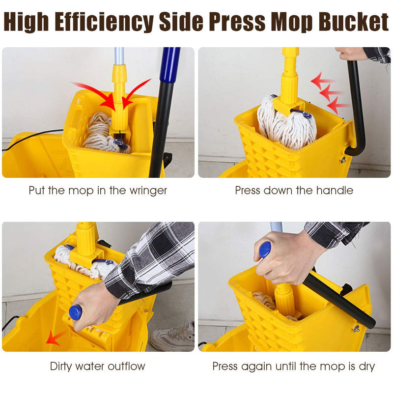 Load image into Gallery viewer, Commercial Mop Bucket with Wringer, Household Portable Mop Bucket - GoplusUS
