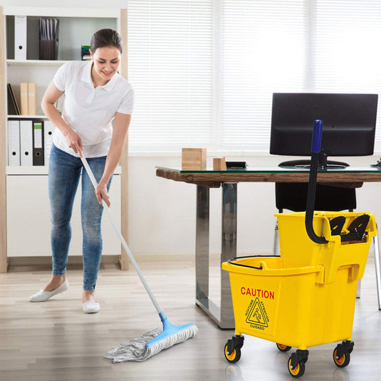 Commercial Mop Bucket with Wringer, Household Portable Mop Bucket - GoplusUS