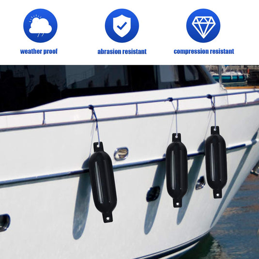 4 Pack Marine Boat Fender, Ribbed Inflatable Marine Bumper - GoplusUS