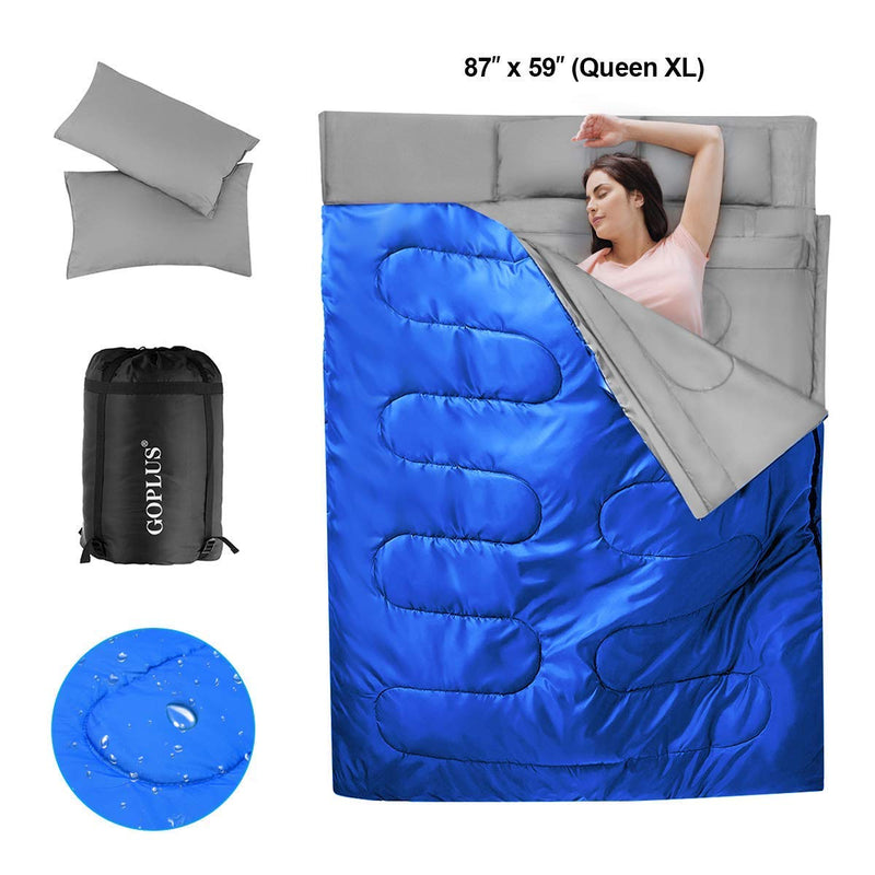 Load image into Gallery viewer, Double Sleeping Bag for Adults Kids, Queen Size XL 2 Person - GoplusUS
