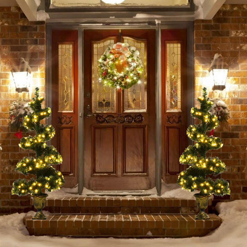 Load image into Gallery viewer, Goplus 4ft Pre-Lit Artificial Spiral Christmas Tree, Topiary Entrance Tree with 150 LED Lights - GoplusUS
