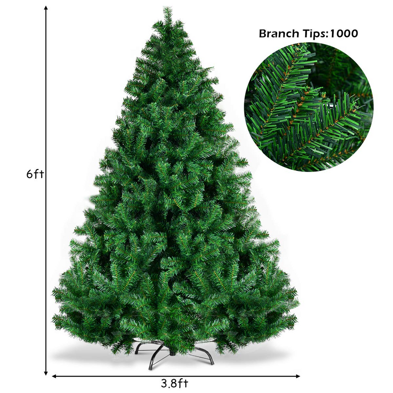 Load image into Gallery viewer, Goplus Artificial Christmas Tree, Unlit Premium Hinged Spruce Xmas Tree with Solid Metal Stand, for Outdoor and Indoor Decor - GoplusUS
