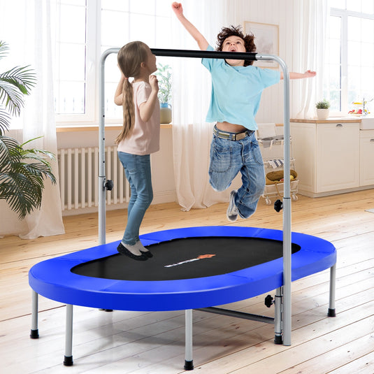 Foldable Trampoline, Double Mini Kids Trampoline Rebounder - GoplusUS