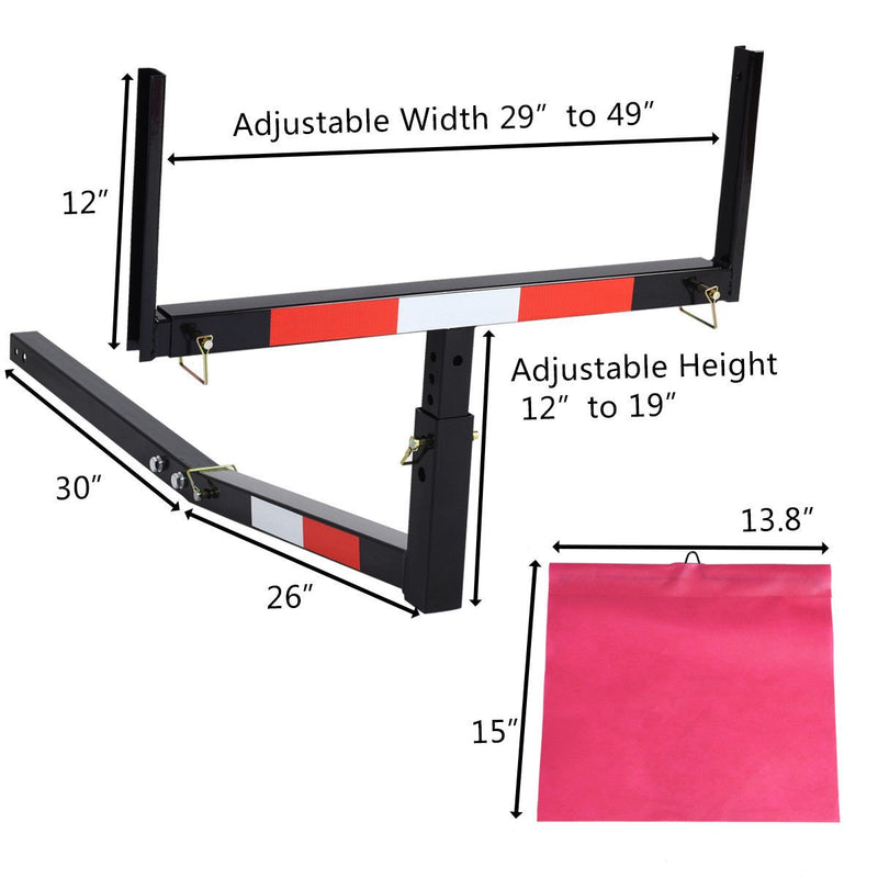 Load image into Gallery viewer, Goplus Pick up Truck Bed Hitch Extender Adjustable Extension Rack w/Flag for Ladder (Black) - GoplusUS
