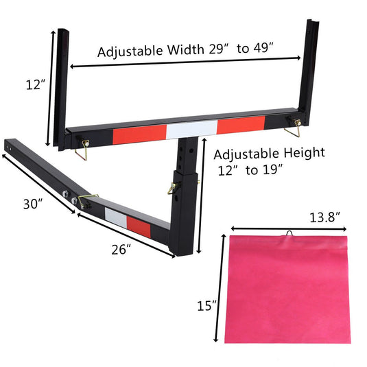 Goplus Pick up Truck Bed Hitch Extender Adjustable Extension Rack w/Flag for Ladder (Black) - GoplusUS