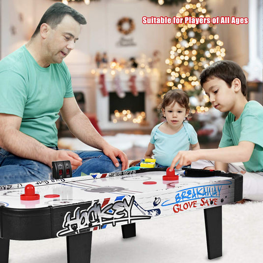Air Powered Hockey Table, LED Electronic Scoring Sports Game - GoplusUS