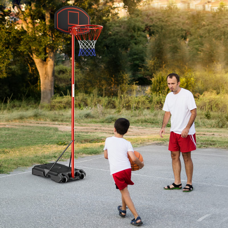 Load image into Gallery viewer, Portable Basketball Hoop, Height Adjustable Basketball Goal System [6.5FT-8.5FT] w/Shatterproof Backboard

