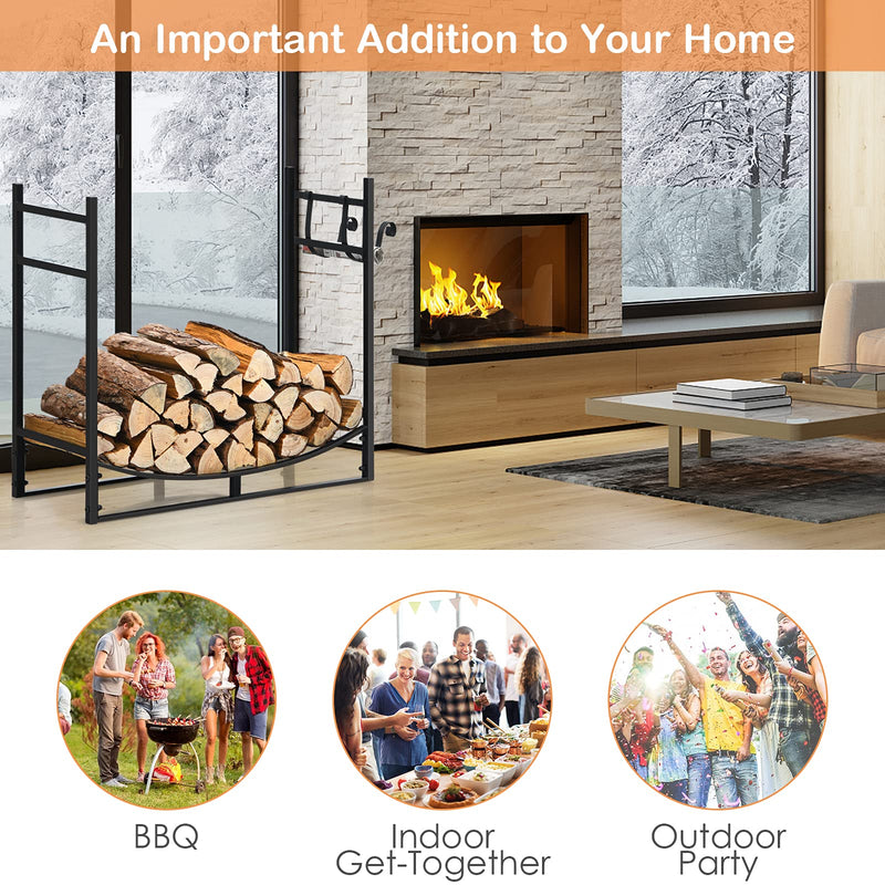 Load image into Gallery viewer, Firewood Rack, 33&#39; Heavy Duty Metal Wood Log Holder - GoplusUS
