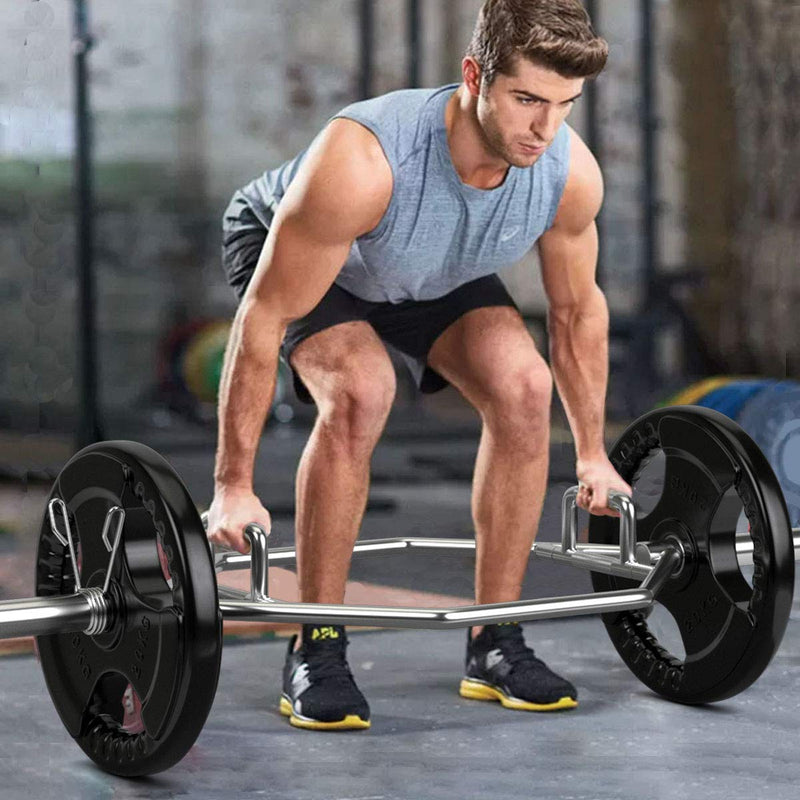 Load image into Gallery viewer, 56&quot; Olympic Hex Bar, Foldable Barbell Trap Bar with Knurled Handles - GoplusUS
