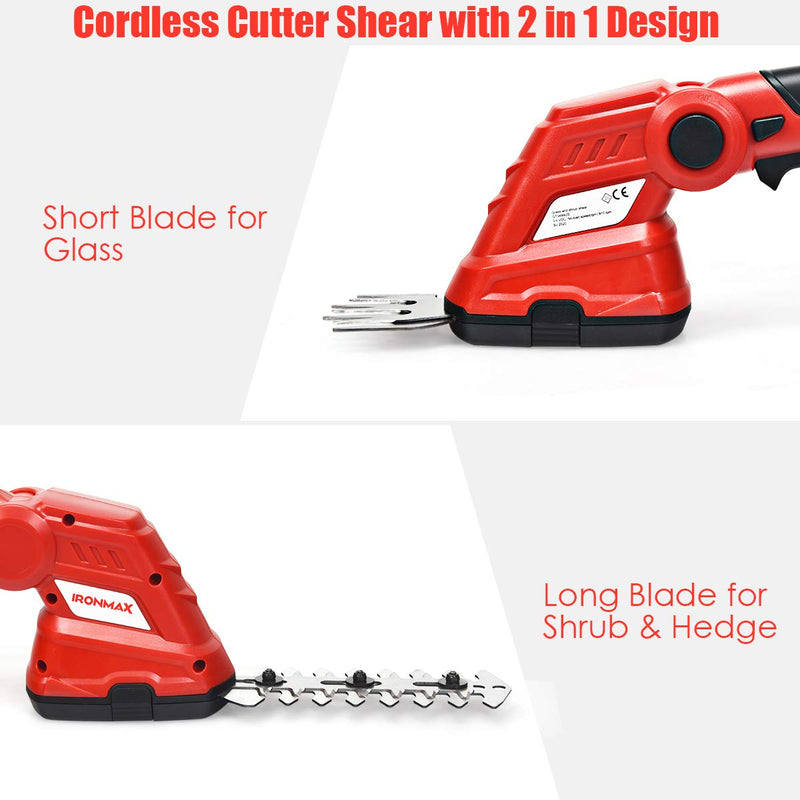 Load image into Gallery viewer, 2 in 1 Cordless Grass Shear + Hedge Trimmer w/ 3.6V Rechargeable Battery - GoplusUS
