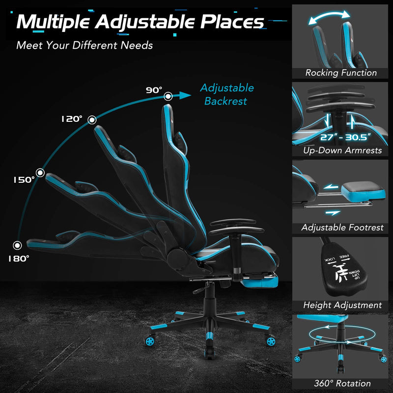 Load image into Gallery viewer, Gaming Chair, Massage Office Chair Computer Gaming Racing Chair - GoplusUS
