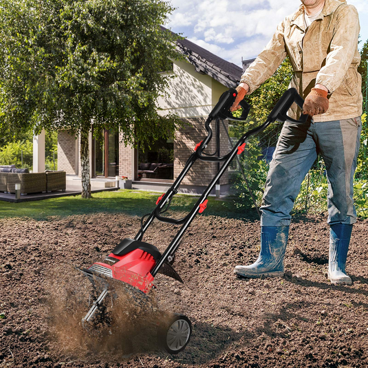 10 Amp Corded Electric Tiller and Cultivator, 14-Inch Tiller w/ 9