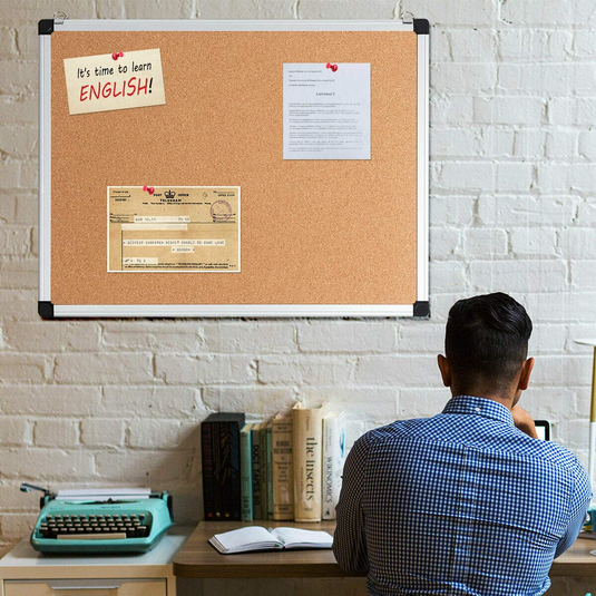 Cork Board, Bulletin Board, 18 x 24 3 Pack Aluminum Framed Cork Notice Pin Board Memo Board - GoplusUS