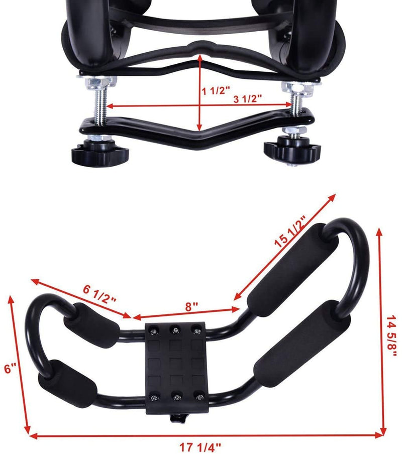 Load image into Gallery viewer, 2 Pairs Kayak Roof Rack, Universal Kayak Carrier J-Bar Rack with 4 Tie Down Straps - GoplusUS
