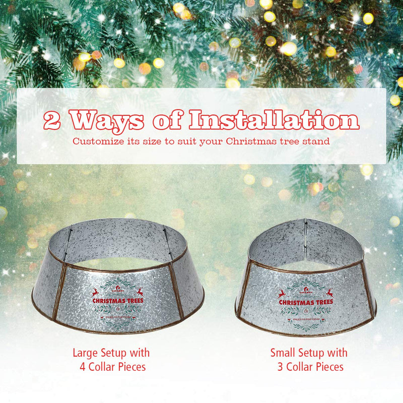 Load image into Gallery viewer, Galvanized Metal Christmas Tree Collar Easy Set Up, 30-Inch Diameter Base - GoplusUS
