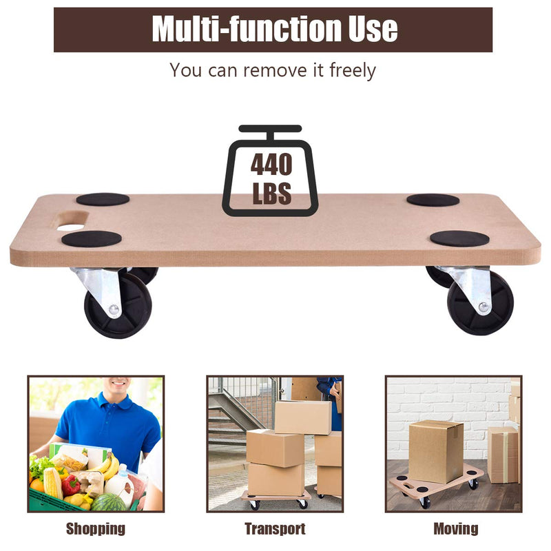 Load image into Gallery viewer, Moving Dolly Heavy Duty Wood Furniture Dollies Movers Carrier (23&quot; x11.5&quot; Platform) - GoplusUS
