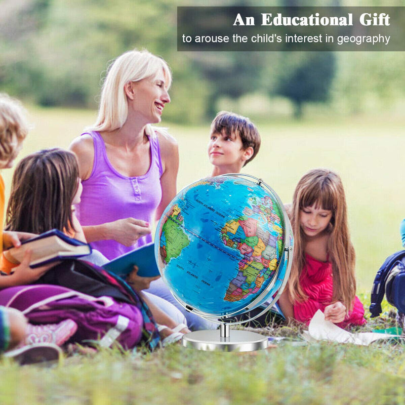 Load image into Gallery viewer, Desktop World Globe, Educational Geographic World Globe with LED Lights - GoplusUS
