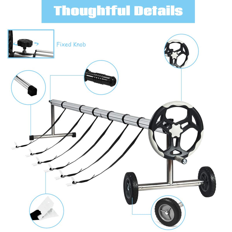 Load image into Gallery viewer, 21FT Pool Cover Reel Set, Aluminum Pool Solar Cover Reel - GoplusUS
