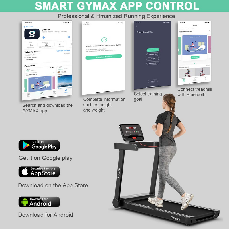 Load image into Gallery viewer, Goplus Heavy Duty Treadmill for Gym, Superfit Electric Treadmill with App Control - GoplusUS
