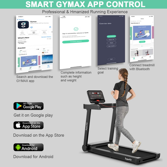 Goplus Heavy Duty Treadmill for Gym, Superfit Electric Treadmill with App Control - GoplusUS