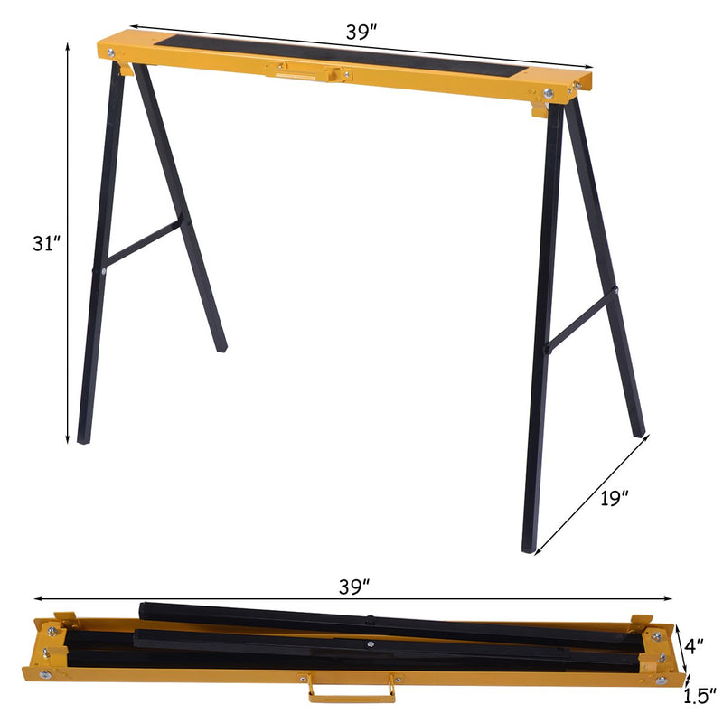 Load image into Gallery viewer, 2-Pack Sawhorse Pair Heavy Duty Folding Legs Portable Saw Horses Twin Pack - GoplusUS
