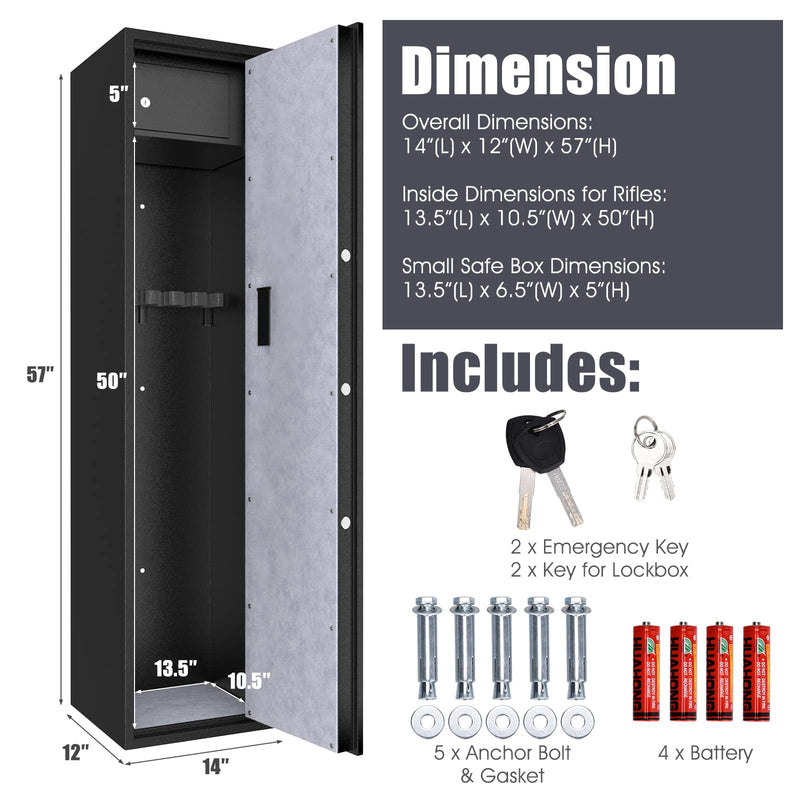 Load image into Gallery viewer, Rifle Gun Safe, Large Long Gun Safe w/Separate Pistol Lock Box
