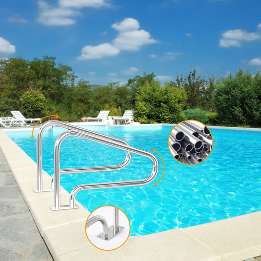 Pool Hand Rail, 2 PCS Easy Mount Hand Grab Rail - GoplusUS