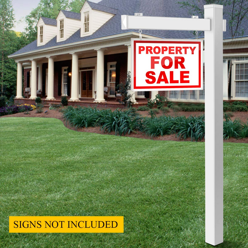 Load image into Gallery viewer, Goplus Vinyl UPVC Real Estate Sign Post, 6 Ft Realtor Yard Sign Post for Open - GoplusUS
