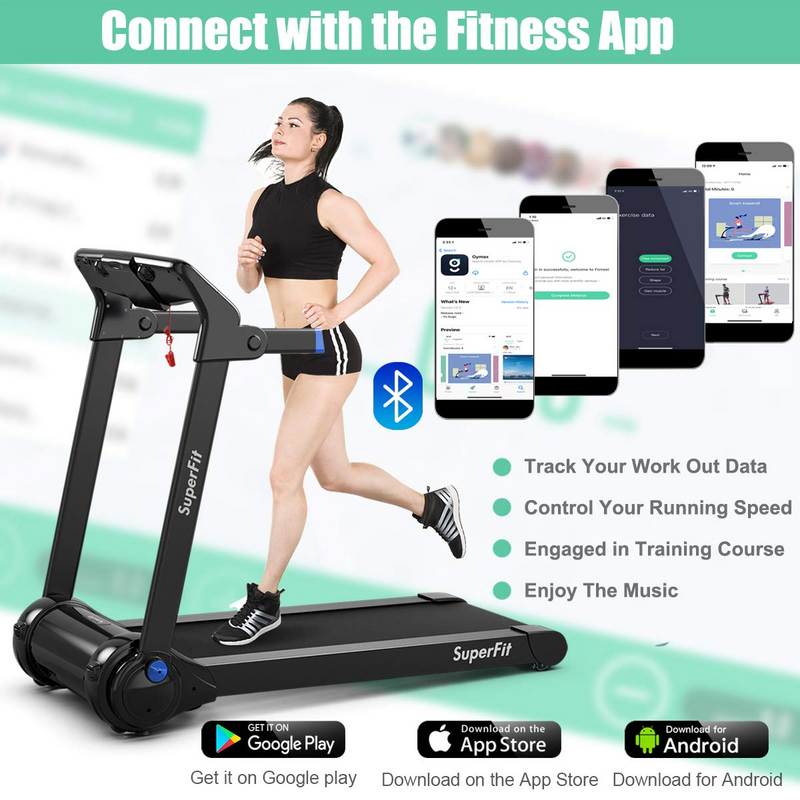 Load image into Gallery viewer, Goplus 3HP Electric Folding Treadmill, with APP Control, Bluetooth Speaker and HD Touch Screen - GoplusUS
