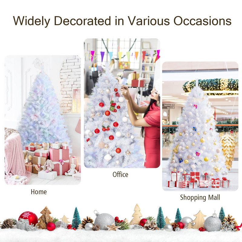 Load image into Gallery viewer, Goplus Artificial Christmas Tree, Hinged Unlit Full Xmas Pine Tree, Quick Set-Up, for Indoor Home Office Holiday Decoration - GoplusUS
