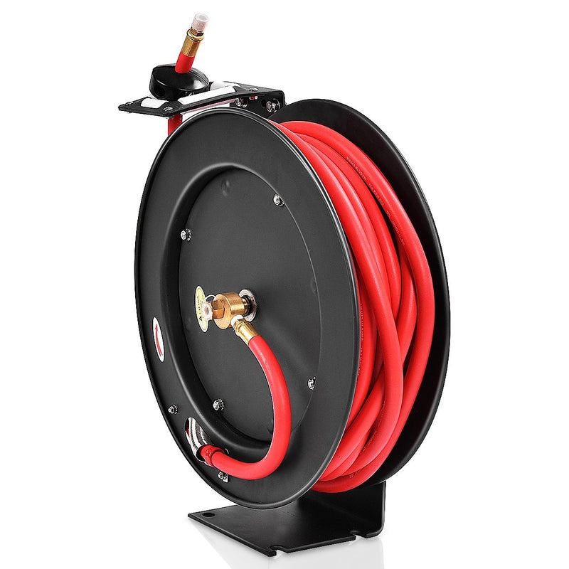 Load image into Gallery viewer, Retractable Air Hose Reel, 3/8&quot; Inch x 50&#39; Ft Wall Mount Auto Rewind Hose-Reel
